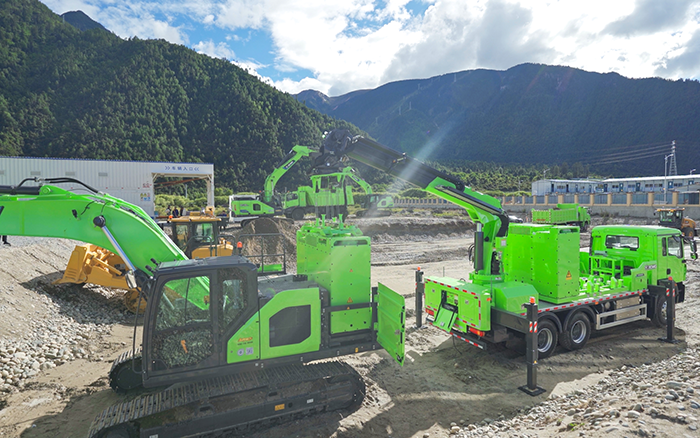 工程补能总卡壳？pp电子移动换电车让设备8分钟满电复工